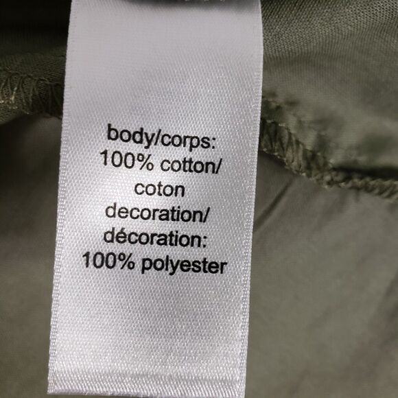 Maurices Womens Blouse Size Large Green Embroidered Racerback Tank Top Sheer - Picture 7 of 8